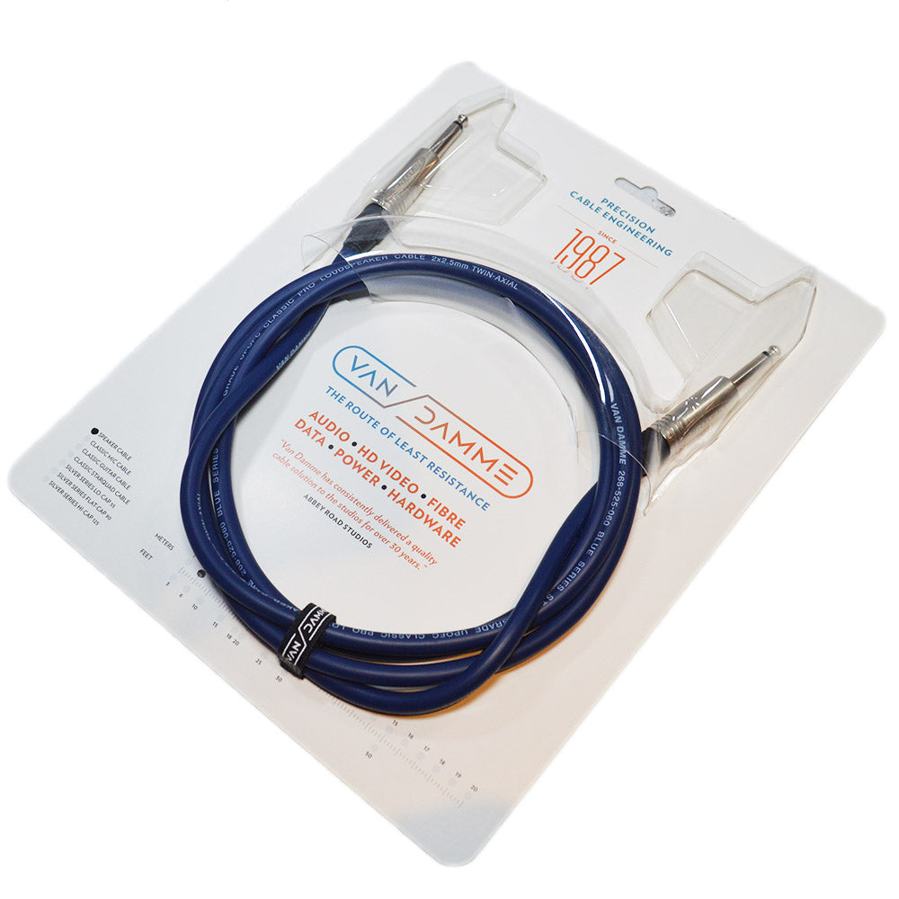 Van Damme Speaker Cable (3 m, Neutrik Straight-Straight, blue, Studio Grade)