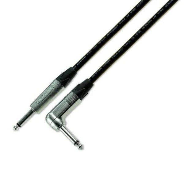 Van Damme Instrument Cable (3 m, Neutrik Straight-Angle, Black)